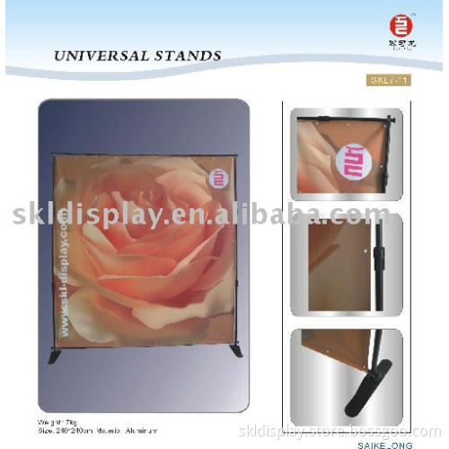 universal stands, display wall